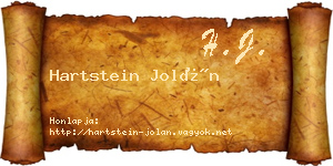 Hartstein Jolán névjegykártya